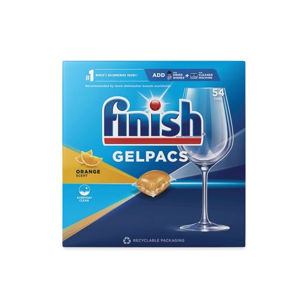 Reckitt Benckiser FINISH, DISH DETERGENT GELPACS, ORANGE SCENT, 54PK 81181 - main
